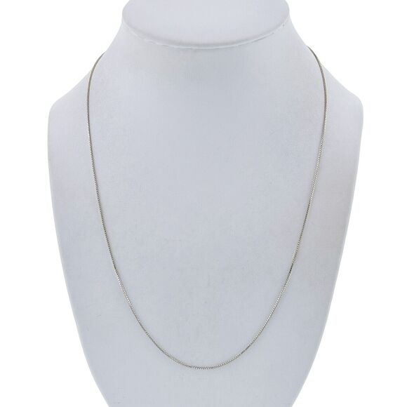 Vintage Italy IBB Sterling Silver 925 Gold Tone 0.8mm Box Chain Necklace 18"-20" - Picture 1 of 3